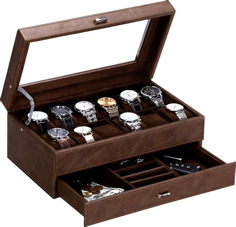 fake leather watch box|leather watch boxes for men.